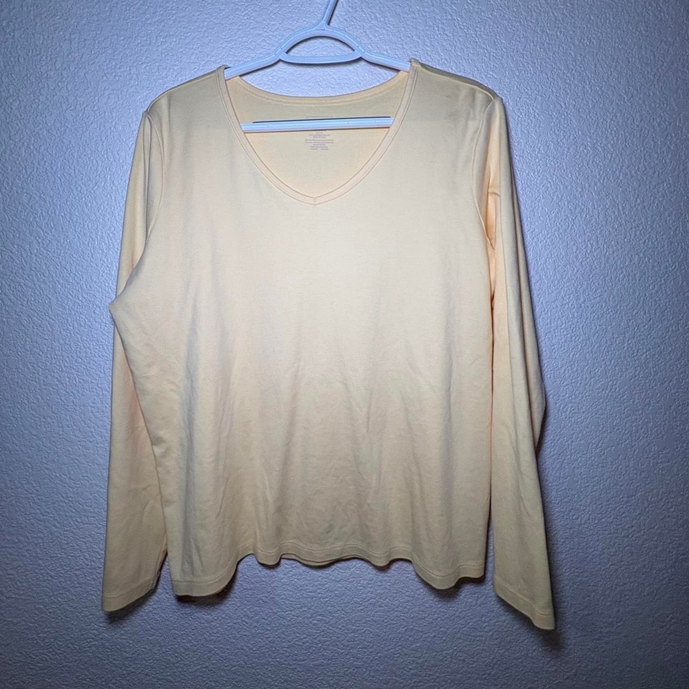Women's L.L.Bean long sleeve cotton shirt yellow size XL